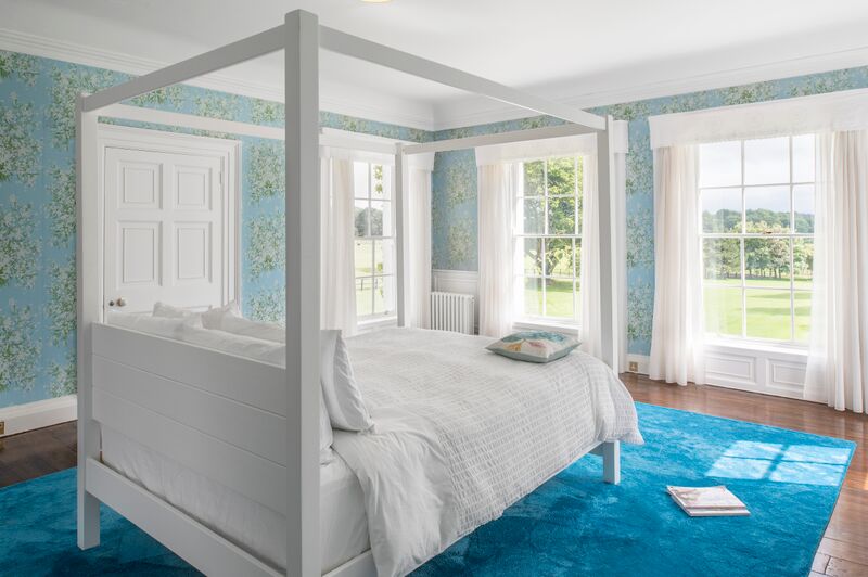 Bedroom design - blue accents. Maria Fenlon interior design