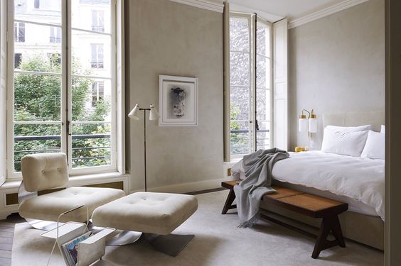Bedroom design - cream accents. Maria Fenlon interior design